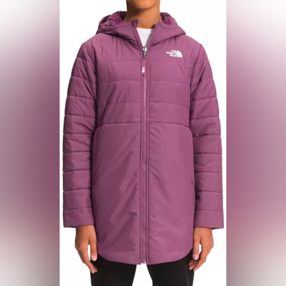 The North Face Big Girls Reversible Mossbud Swirl Parka Jacket No Size MSRP 139